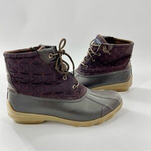 EUC Sperry Syren Gulf Quilted Chocolate Brown Duck Boot